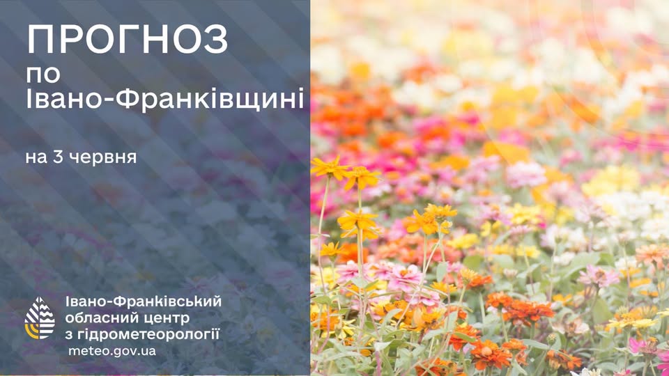Прогноз погоди по Івано-Франківську та області на 03 червня 2026 р.