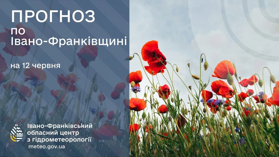 Прогноз погоди по Івано-Франківську та області на 12 червня 2026 року