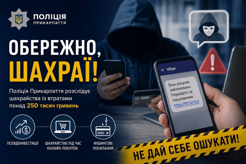 Поліція Прикарпаття розслідує шахрайства із втратами понад 250 тисяч гривень