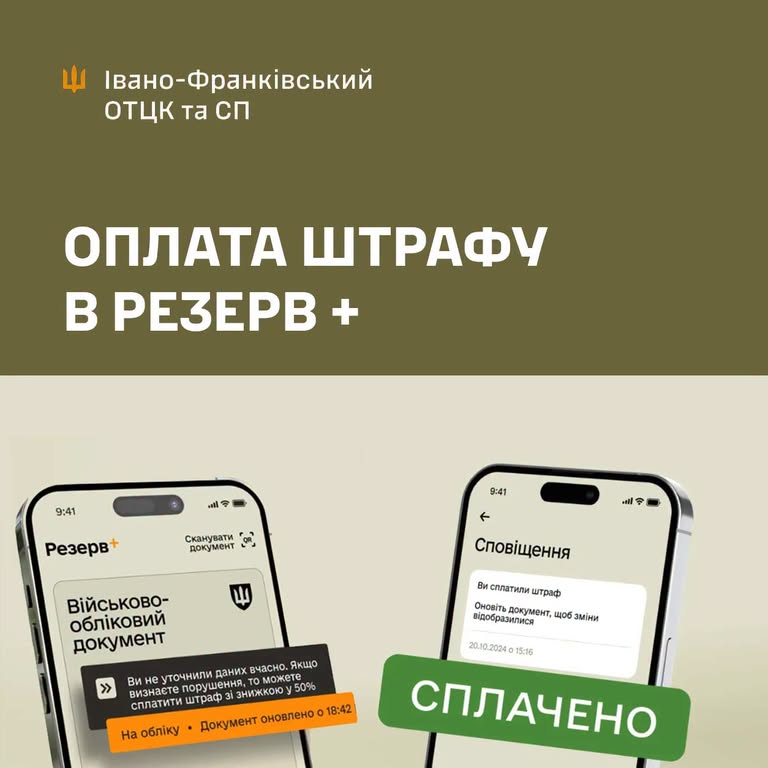 Штраф у Резерв+: порядок сплати та важливі нюанси